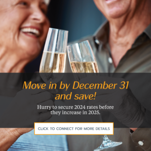 Move in by December 31 and save! Hurry to secure 2024 rates before they increase in 2025. Click to connect for more details.